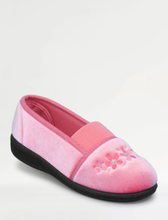 Elastic Gusset EEE Fit Slipper Blue