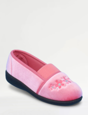 Elastic Gusset EEE Fit Slipper Blue