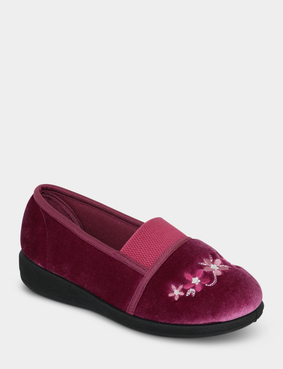 Elastic Gusset EEE Fit Slipper Blue