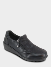 Dr Lightfoot Twin Zip EE Fit Shoe Black