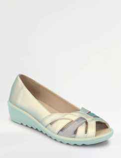 Lattice Work EE Wide Fit Sandal Metallic