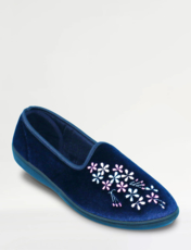 Dr Keller E Fit Embroidered Slipper Navy