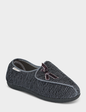 Dr Keller EE Fit Bow Trim Slipper Grey