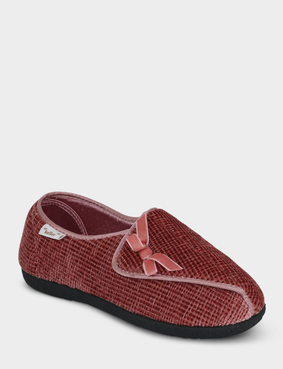Dr Keller EE Fit Bow Trim Slipper Grey