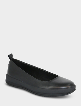 Leather EE Fit Ballet Pump Black