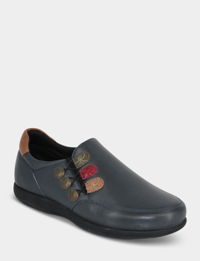 Leather EEE Fit Slip On Shoe with Ortholite Insole Black