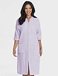 Zip Through Three Quarter Sleeve Dressing Gown Lilac