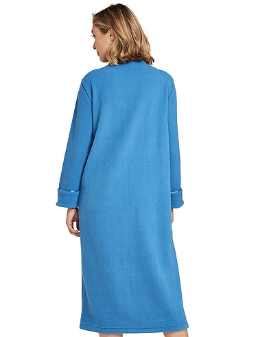 Knitted Zip Embroidered Dressing Gown