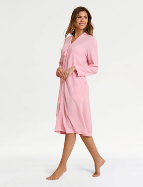 Marlon Waffle Zip Through Dressing Gown Blue