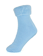 Ladies Brushed Fabric Bedsocks Blue