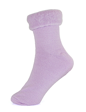 Ladies Brushed Fabric Bedsocks Blue