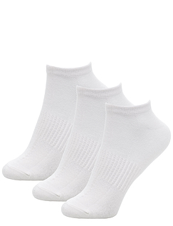 Pack Of 3 Bamboo Trainer Socks With Arch Support White
