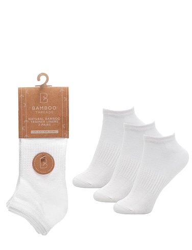 Pack Of 3 Bamboo Trainer Socks With Arch Support
