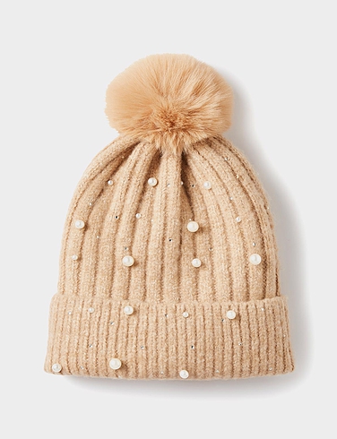 Rib Knit Bobble Hat