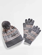 Knitted Hat and Glove Set Pink