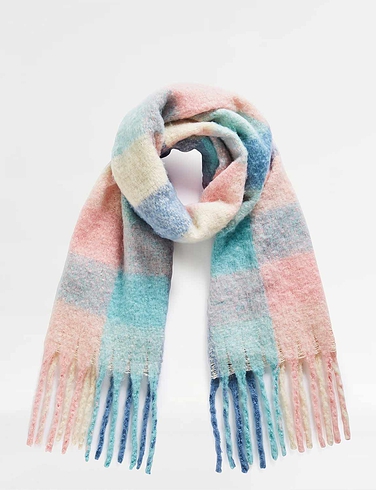 Soft Boucle Woven Check Scarf