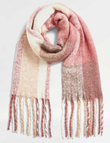 Soft Boucle Woven Check Scarf