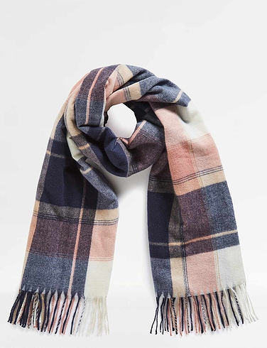 Wide Check Scarf