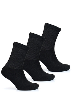Ladies 6 Pack Diabetic Socks Black