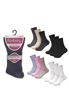 Ladies 6 Pack Soft Top Socks Assorted