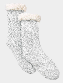 Popcorn Sherpa Lining Lounge Socks Grey