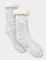 Popcorn Sherpa Lining Lounge Socks Grey