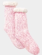 Popcorn Sherpa Lining Lounge Socks Grey