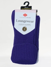 HJ Hall Brushed Fabric Bedsocks Plum