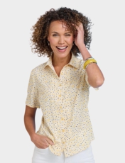 Pintuck Printed Blouse Pink