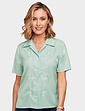 Short Sleeve Embroidered Blouse Aqua