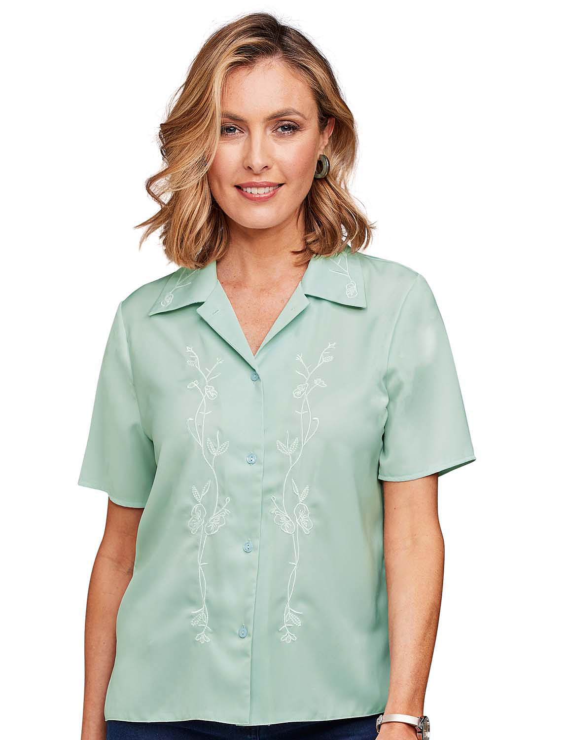 Short Sleeve Embroidered Blouse | Chums