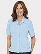 Short Sleeve Embroidered Blouse Aqua