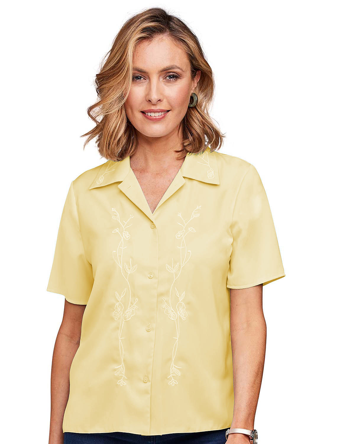 Short Sleeve Embroidered Blouse Chums