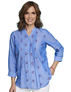 Embroidered Blouse Blue