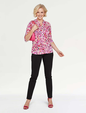 Jersey Pintuck Print Shirt Blue