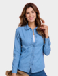 Frill Edge Collar Denim Shirt Denim