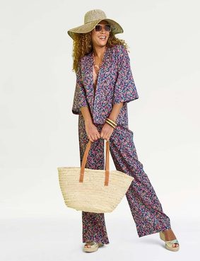 Soft Jacket and Trouser Set Grey & Cornflower