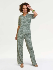 2 Piece Print Jersey Top And Trouser Denim