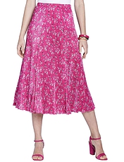 Plisse Skirt 25 Inch Cerise