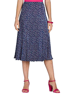 Plisse Skirt - 27 Inches - Navy Pink