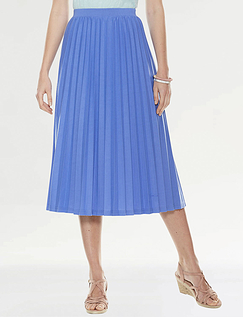 Sunray Permanent Pleat Jersey Skirt - Blue