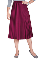 Sunray Permanent Pleat Jersey Skirt Wine