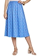 Print Elasticated Waist Skirt Blue Print