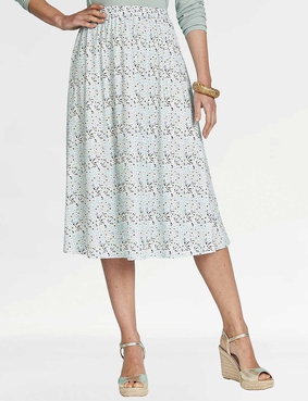 Print Elasticated Waist Skirt Cobalt Print