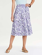 Print Elasticated Waist Skirt Blue Print