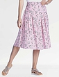 Viscose Print Pleat Front Skirt Pink
