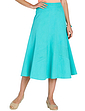 Fully Lined Linen Mix Skirt Blue