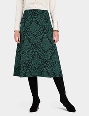 Baroque Jacquard Jersey Skirt Green
