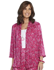 Floral Plisse Soft Jacket Cerise