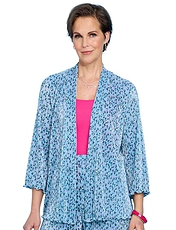 Floral Plisse Soft Jacket Blue